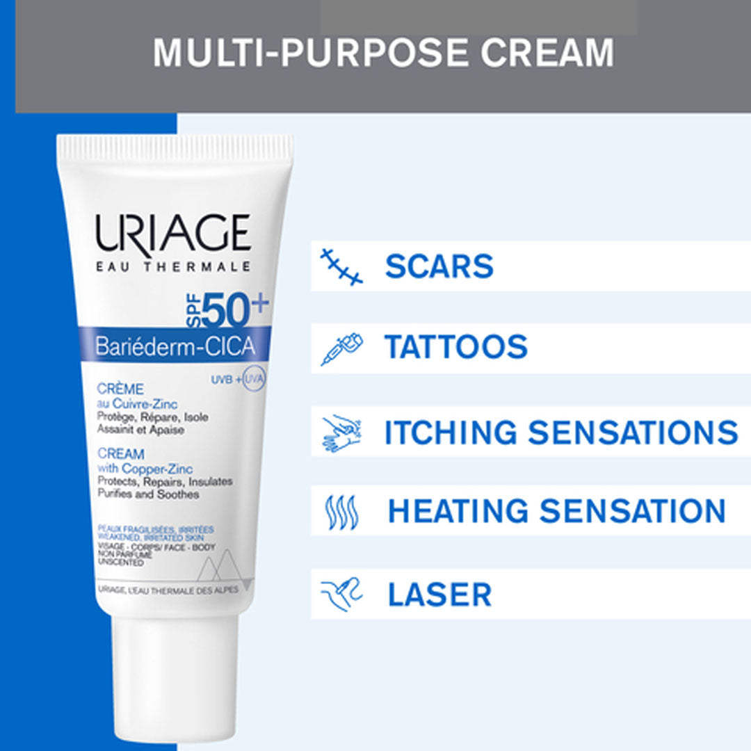 Uriage - Bariederm Repairing Cica-Cream With Cu-Zn Spf50+ 40 ml